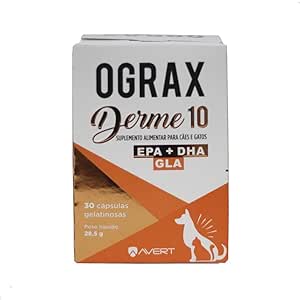 OGRAX DERME 10 - Suplemento para Cães e Gatos