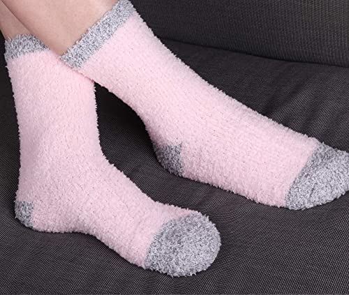 JaosWish Fuzzy Socks for Women，Fluffy Socks Warm Soft Girls Socks Sleeping Christmas Cozy Plush Sock 6 Pairs4