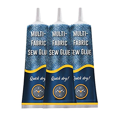 Quick Dry Multi Fabric Sew Glue, Instant Sew Glue Bonding Liquid, Ultra-Stick Fabric Glue For Clothing Permanent Washable (3Pcs) #TOP17
