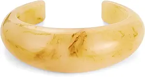 WOWORAMA Acrylic Resin Cuff Bracelet for Women Colorful Acrylic Dome Open Bangles Beige Tortoise Brown Chunky Mottled Acetate Resin Bracelets Jewelry