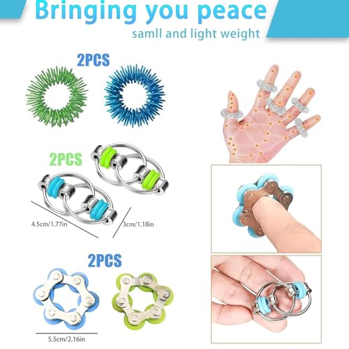 AHEJIOO Fidget Toys Set 16 Stück, Anti Stress Spielzeug Box für Erwachsene und Jugendliche, Fingerspielzeug zur Beruhigung bei Nervosität, Geräuschloses Handspielzeug für Büro