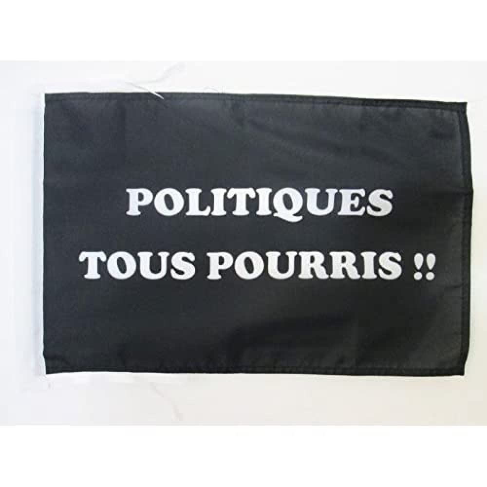 AZ FLAG - Politiques Tous pourris Flag - 18'' x 12'' - 100% Polyester against politics Small Banner with Two Cords - Fade Resistant - Vivid Colors - 18x12 in - 45x30 Cm โ image 1