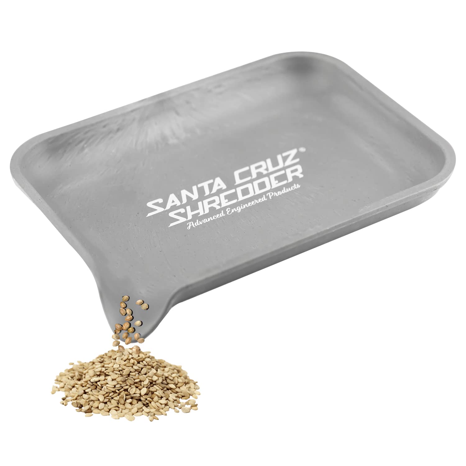Santa Cruz Shredder Tray with Spout for Easy Filling Smooth Rounded Edges - Large (Grey)