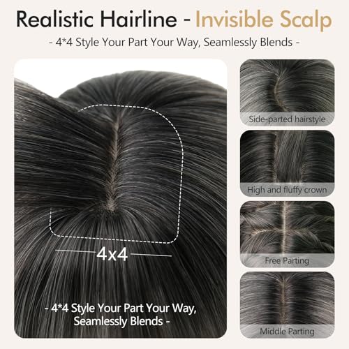 NOSTALGIA 20Inch Wig with Bangs for Women 4x4 Realistic Scalp - image 2