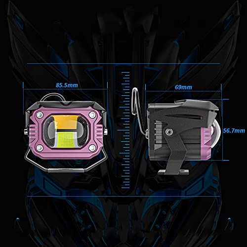 2 Peças LED Auxiliar Light Spot Condução Luz 40W High Low Beam Dual Color Para Motocicleta SUV Barco