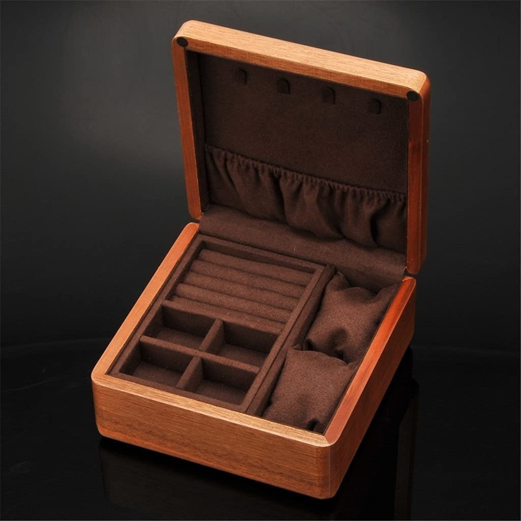 TIANQIHAO Wooden Ring Jewelry Box Display Holder Ring Box Collection Display Case For Engagement Ceremony Gift
