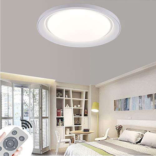 COOSNUG 48W Luz de techo LED moderna Lámpara de techo redonda blanca regulable Lámpara de salón Pasillo Dormitorio Cocina Lámpara de pared con ahorro de energía [Clase de energía A ++]