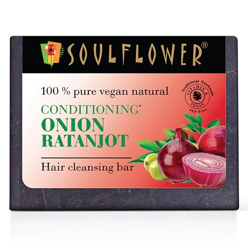 Image of Soulflower Conditioning Onion Ratanjot Hair Cleansing Bar, 150 g