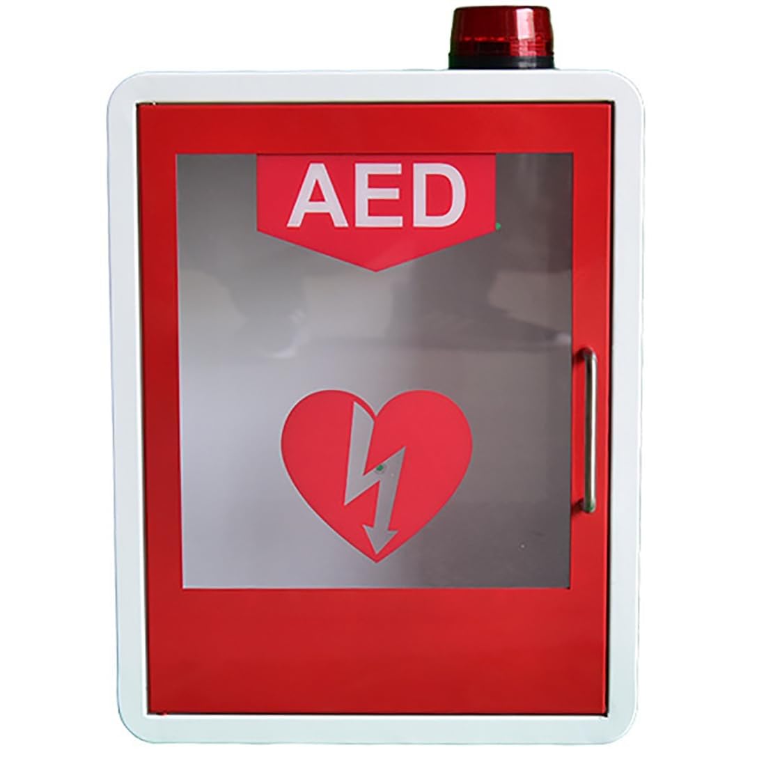 AED-Defibrillator-Wandschrank, ultimativer Erste-Hilfe-Koffer, medizinischer Schrank aus Metallstahlplatte mit Licht- und Alarmsystem, passend für die meisten AED-Modelle, für Heimschulen
