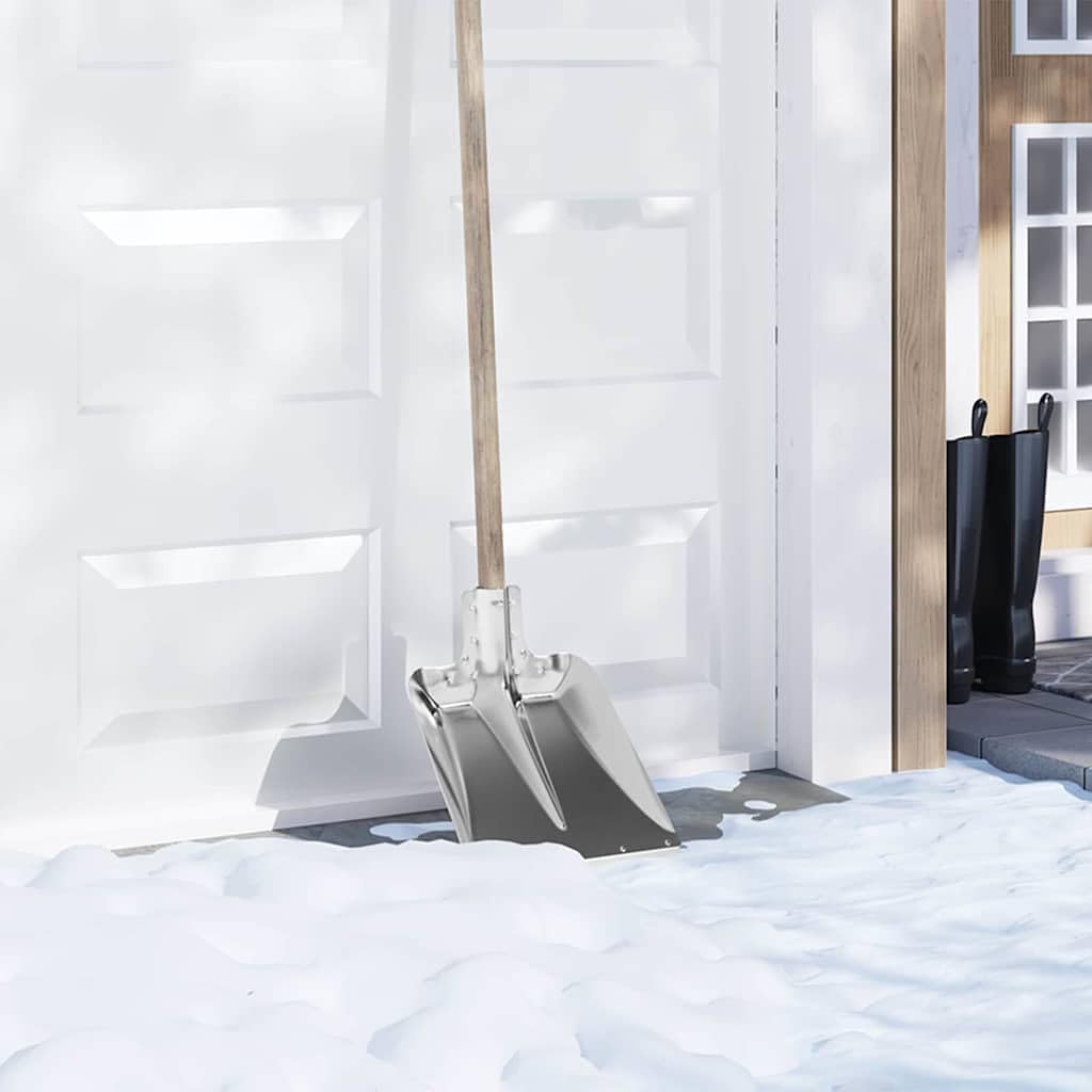 4 sztuki srebrna głowica łopaty aluminiowej 43 x 32,5 cm do ogrodu, śniegu i plaży, wytrzymałe narzędzie odporne na ścieranie i korozję