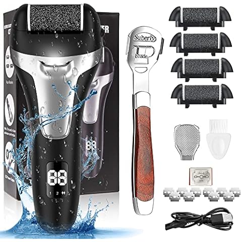 Electric Foot File Callus Remover, iToncs Professional Pedicure Kit Rechargeable Feet Callus Remover with 17 in 1 Foot Files Pedicure Tools Set Foot Care for Dead Skin Cover
