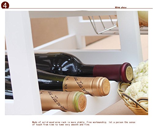 image for Tenozek Rolling Wood Kitchen Island Storage Trolley Utility Cart Rack 