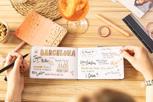 SIGEL JN351 Notizbuch A5 liniert, Tagebuch Jolie, Hardcover, Gummiband, Stifteschlaufe, Einstecktasche, grau, aus nachhaltigem Papier