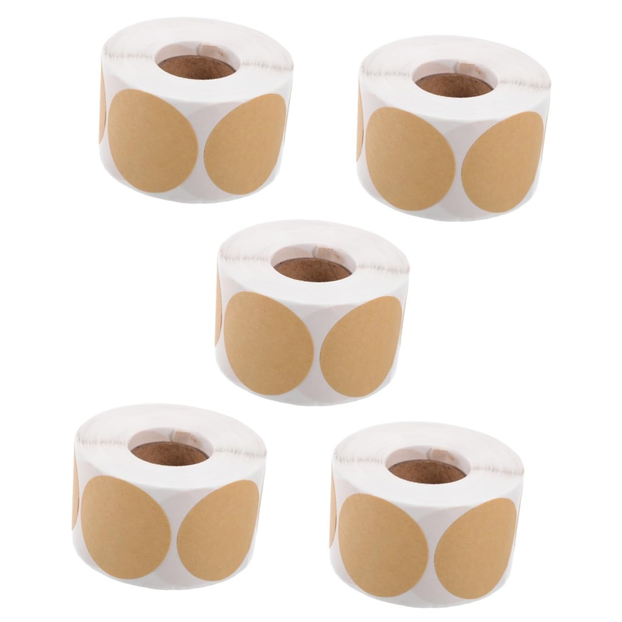 DOITOOL 5 Etichette Adesive Rotonde Kraft Adesivi Vuoti per Organizzazione e Decorazione per Barattoli Regali e Hobby e