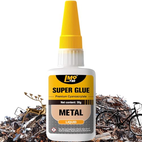 Metal Super Glue Liquid, Clear Instant Cyanoacrylate Adhesive for Metal Repair, All Purpose CA Glue for Shoe Ceramic Repair Plastic Leather Glass Wood Steel Pottery Porcelain Fletching Waterproof