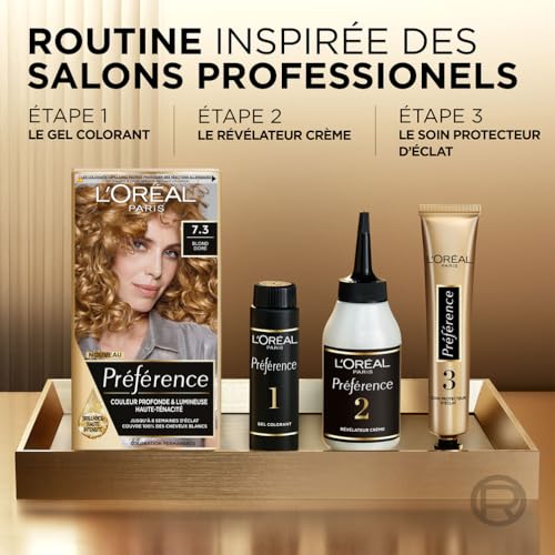 Coloration Permanente 7.3 Floride Blond Doré Brillance Haute Intensité Préférence 'oreal Paris La Boîte - vue 7