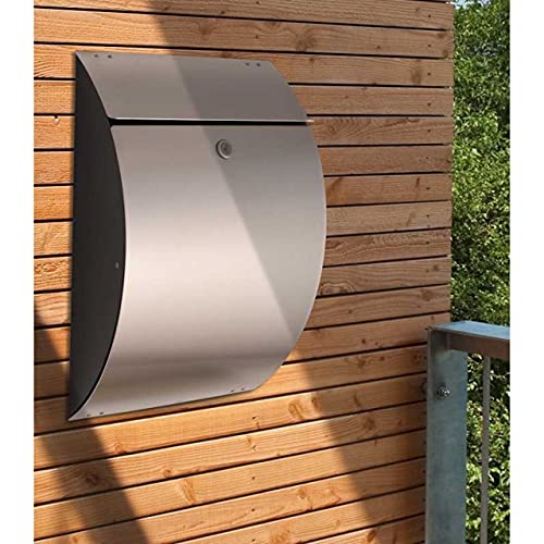 Heibi Briefkasten LA Ola Mix Edelstahl-Stahl-Mix Graphitgrau DIN C4 hoch