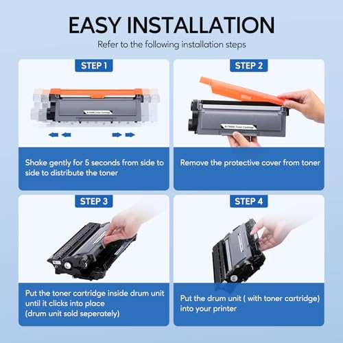 Wearec Compatible Toner Cartridge & Drum Unit Replacement For Brother Tn660 Tn-660 Tn630 Dr630 Work With Hl-L2300D Hl-L2360Dw Dcp-L2520Dw Mfc-L2700Dw Mfc-L2740Dw Printer thumb #3