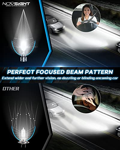 Image of NOVSIGHT 880 LED Fog Light Bulbs - 6500K White 60W 13000LM Bright 899 885 893 LED Fog Lights, Plug and Play Fast Cooling Fog Light Bulbs Replacement, IP68 Waterproof, Pack of 2
