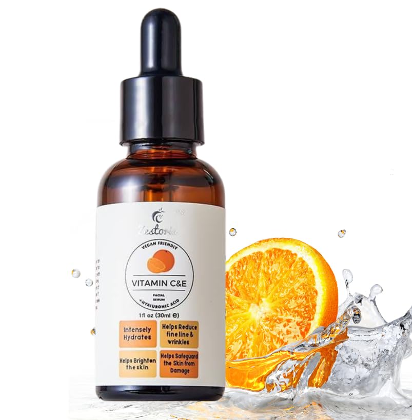 Zestoria Vitamin C Serum for face with Hyaluronic Acid & Vitamin E, Anti-Aging