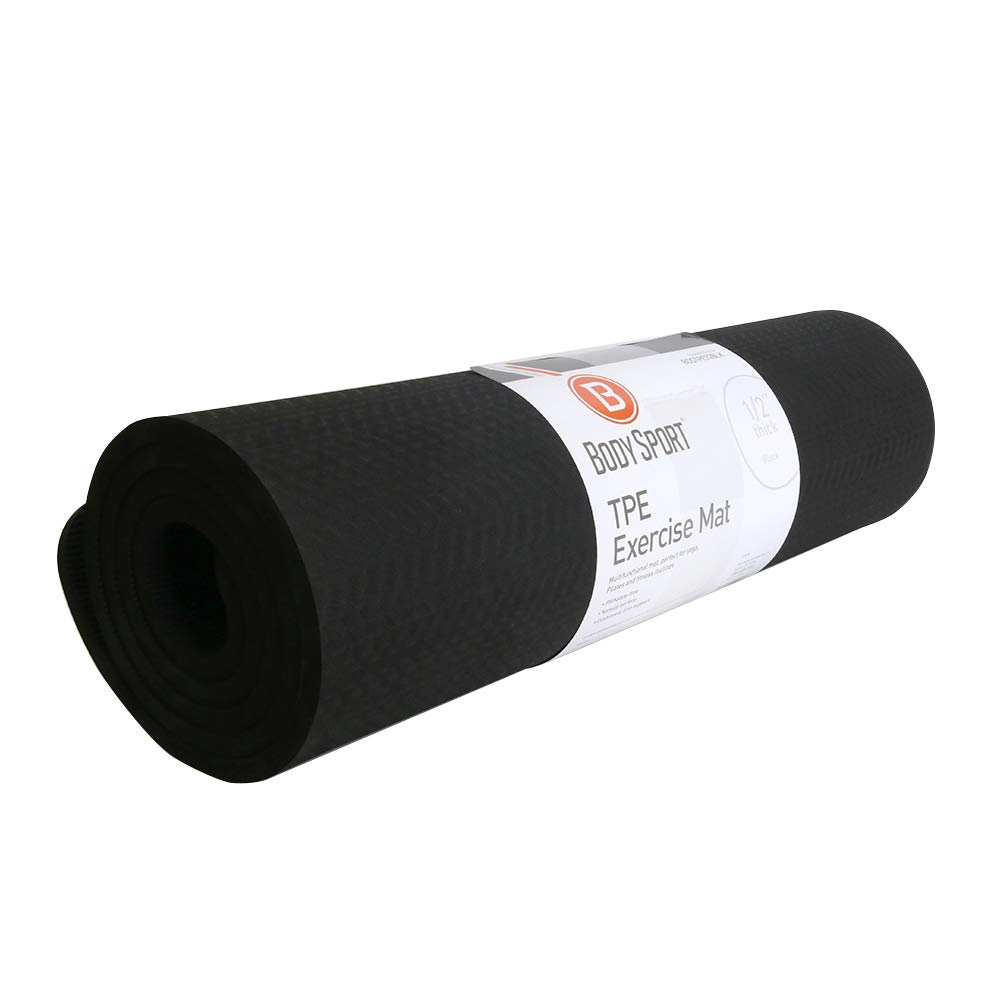 BodySport TPE Exercise Mat for Men and Women Workout Mat Perfect for Gyms and Fitness Training in Thick