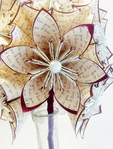 Miniatura 7 de A Dozen "I Love You's" - 12 paper flowers, custom gift, 1st anniversary, gifts for her,bouquet, origami, red rose, made to order