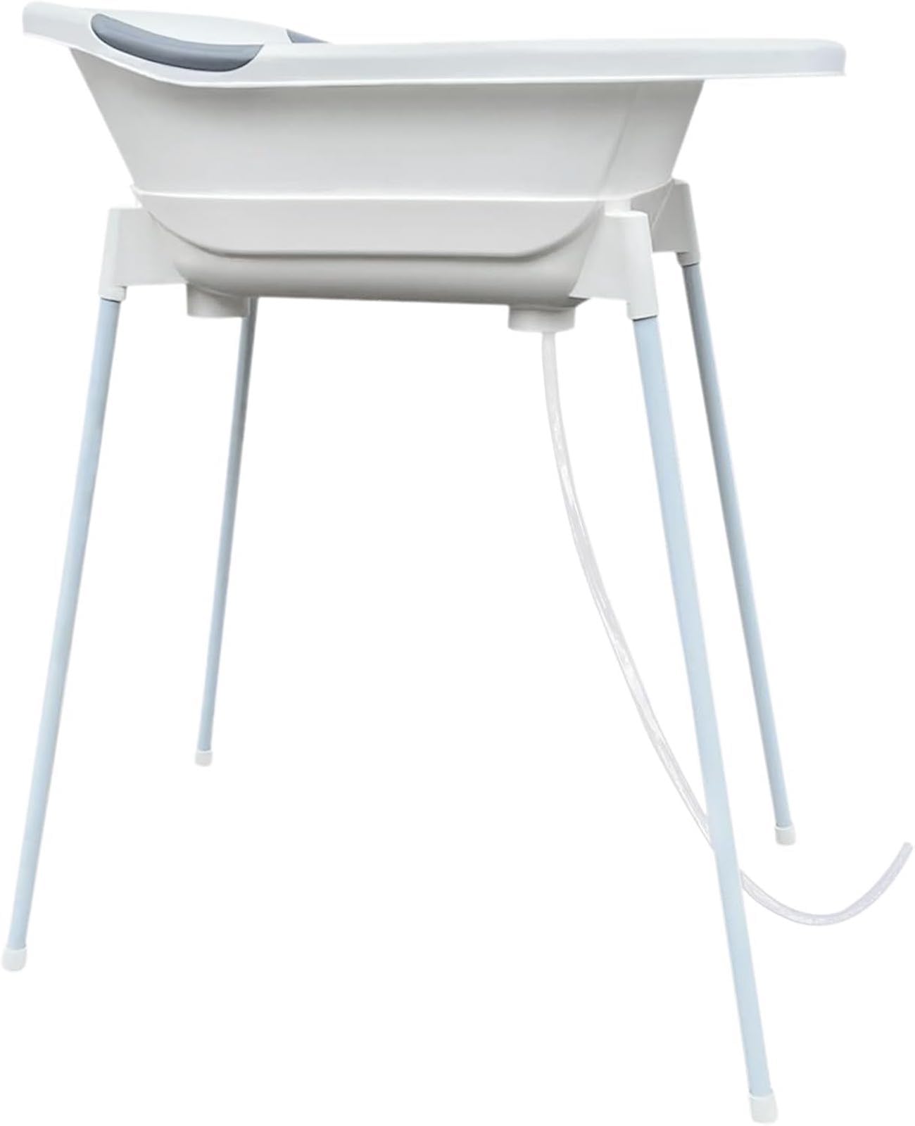 dBb Remond Support Baignoire Bébé Grand Modèle - Stable et Sécurisé - Pieds Amovibles Antidérapants en Métal Rilsanisé Blanc - Tuyau de Vidange - H83 x L100 x l53 cm - pour Baignoires 4 Mois et +