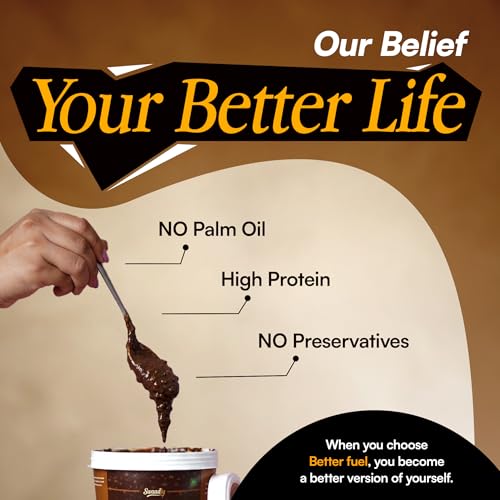 Image of Swaadly Chocolate Crunchy Peanut Butter 500 GRAMS | High Protein Spread | Source of Dietary Fibre | No Palm Oil | Made with Natural Ingredients | Healthy Breakfast & Fitness Snack