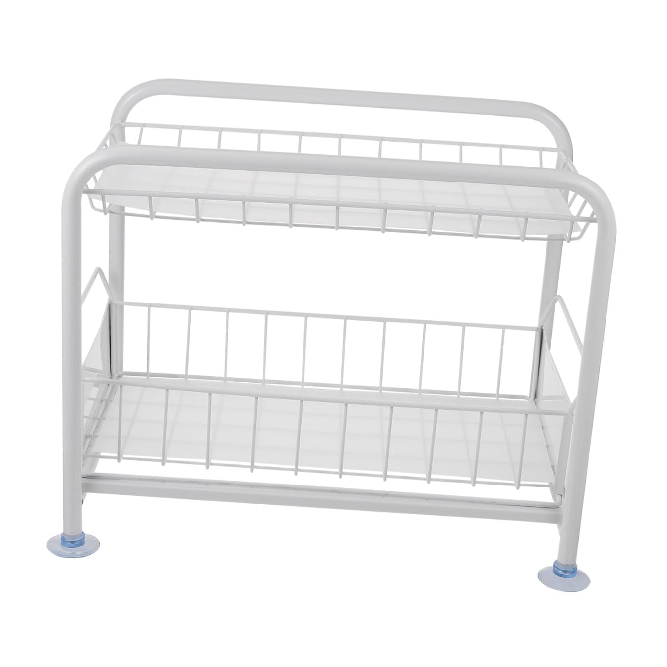 Cabilock Organizzatore Sottolavello Cucina in Ferro Bianco, 2 Contenitori Scorrevoli Estraibili, Ventilato e Visibile, per Bagno e Cucina, Accesso Facile