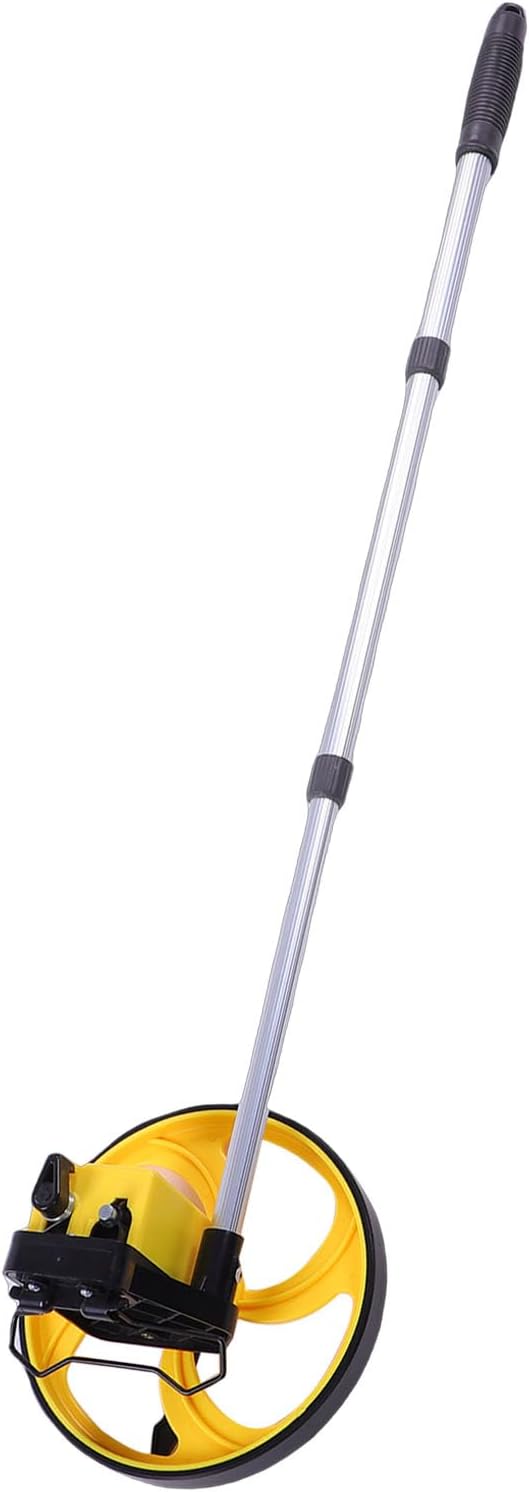 Luocute 8 Inch Measuring Wheel, Adjustable Telescopic Pole 1.49 3.17ft with One Key Reset for Construction Landscaping Indoor Outdoor Projects 0 9.9m Range
