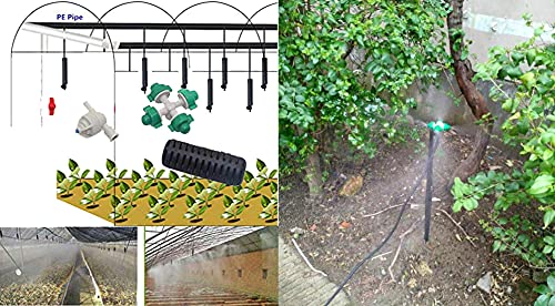 Image of DIY Crafts 22 Pcs Drip Misting Nozzle Kit, Included Pipe + Faucet Connector + Accessory, 4 Head Hanging Mist Sprayer Gre(22 Pcs Drip Misting Nozzle Kit, Included Pipe + Faucet Connector + Accessory)