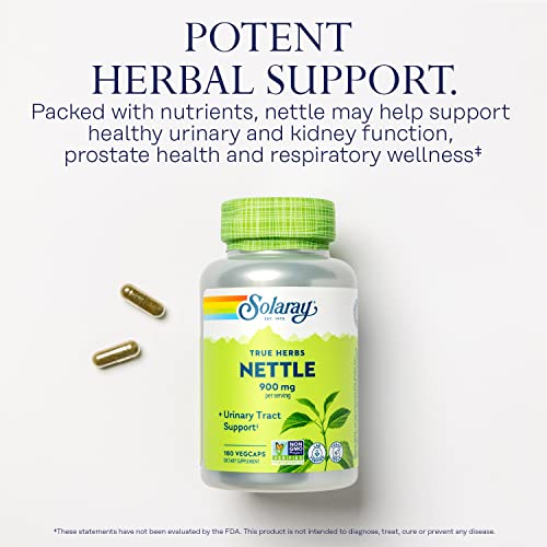Image of SOLARAY Nettle Leaf 450mg Healthy Kidney, Urinary & Prostate Support Traditional Use for Healthy Allergy Response & Respiratory Wellness 180 CT (Pack of 2)