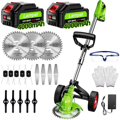 2025新登場 草刈り機 充電式 4000mAh大容量バッテリー2個搭載 電動草刈り機...