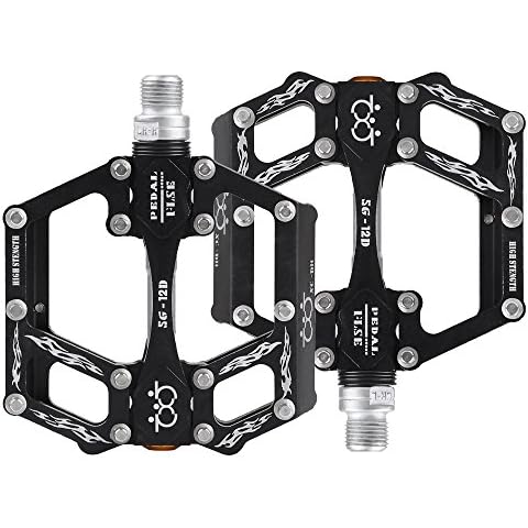MTB/Road Bike Pedals Aluminium Alloy Bicycle Pedals Mountain Bike Pedals 9/16" Sealed Bearing Platform for BMX MTB Bike (Black1) Cover
