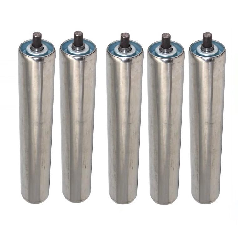 5 Pack Industrial Conveyor Roller Bearings - 2" 1.5" 1" Diameter, Gravity Transmission Replacement for Factories & Warehouses, 200-900 MM, Silver Finish