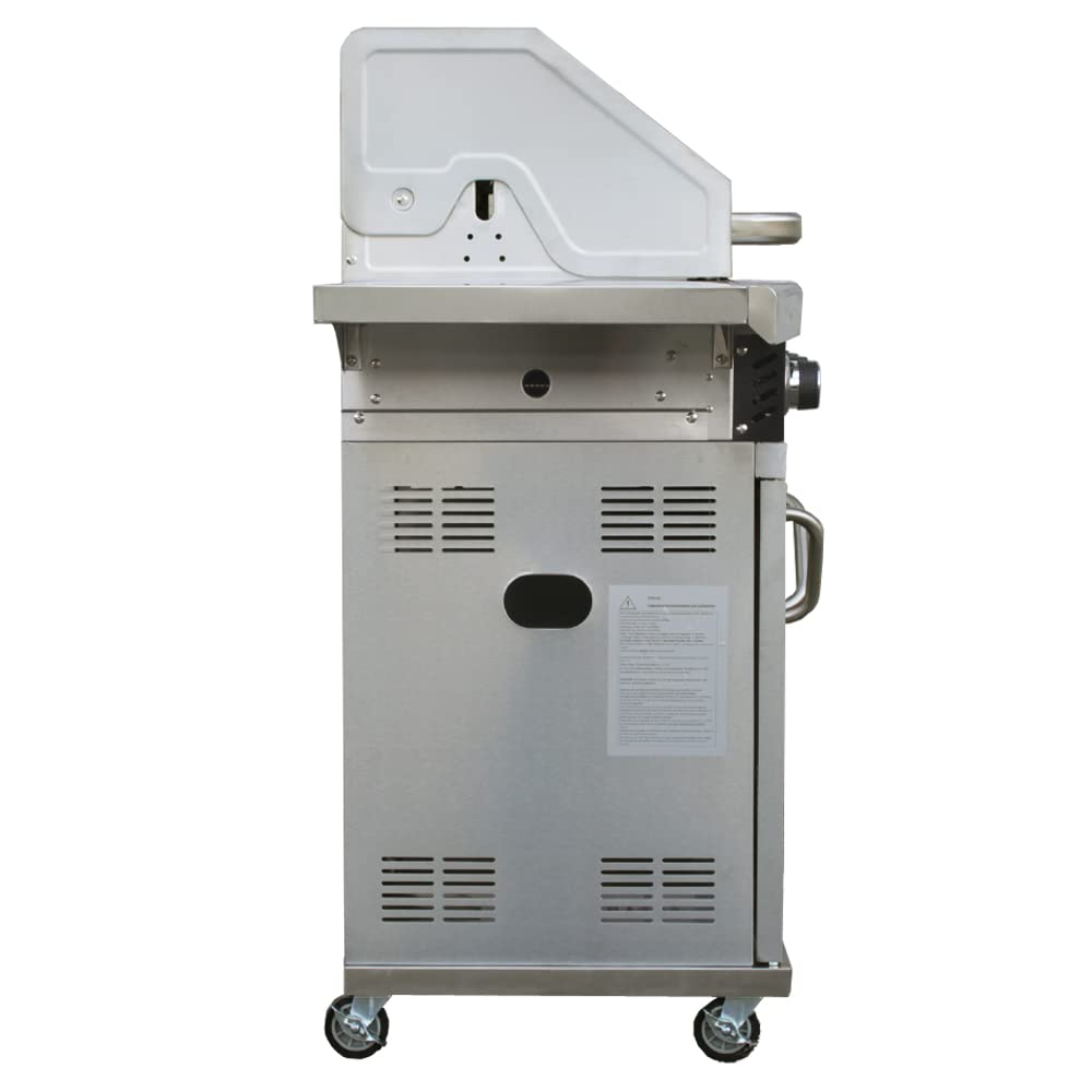Chef 4 Gasgrill Echte Edelstahl Konstruktion Grillstation Grillwagen 4+1