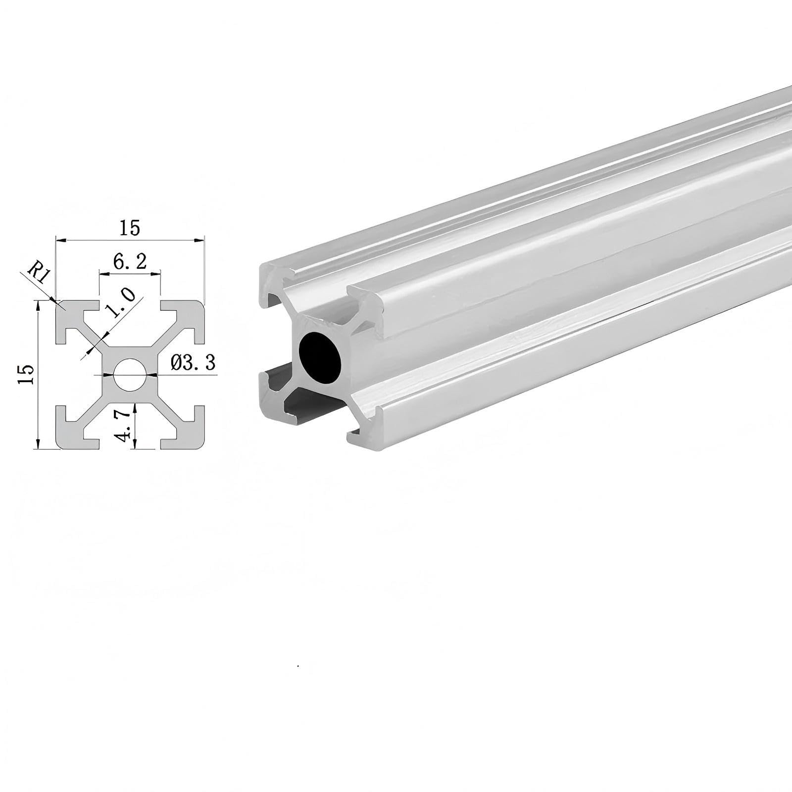 GTPBAO 2 pezzi 1515 Profilo in alluminio 250 mm 13,78" Lungo Standard europeo 15x15 mm Telaio di estrusione lineare anodizzato for linea di assemblaggio Binario estruso