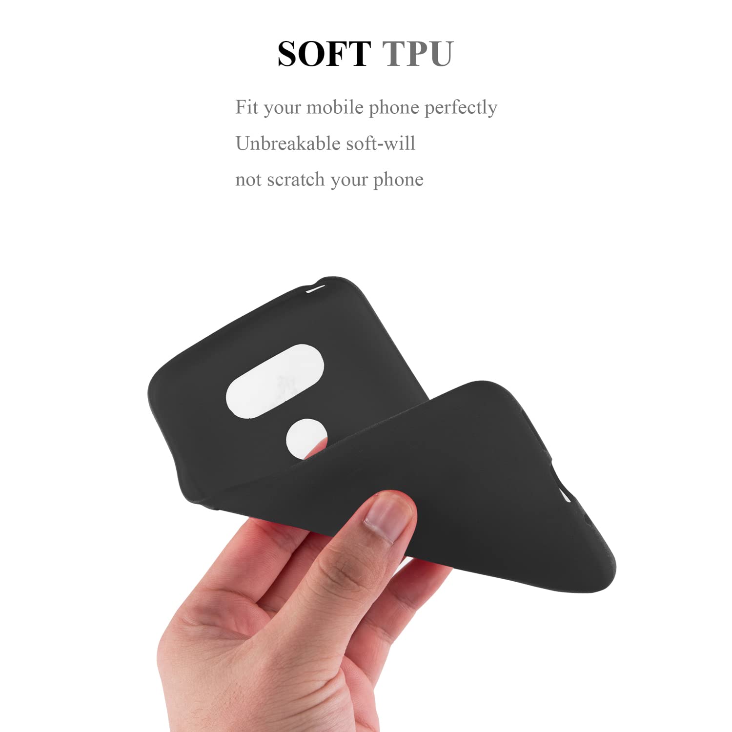 Cadorabo Custodia Morbida Per LG G5 - Cover Sottile In TPU Frost Nero - Antiurto E Antigraffio