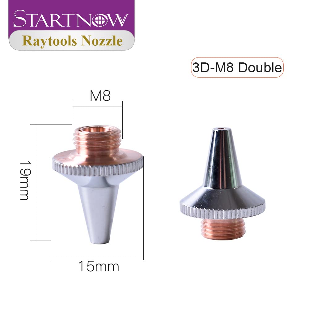 Startnow Raytools Buse de découpe laser à fibre originale pour BM109 BT210S Tête de coupe D32mm Buses laser à double couche simple (S32-A double couche 2.0, 10 pièces)