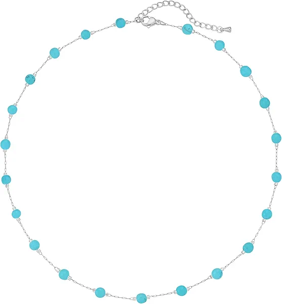 WMISIY Western Jewelry Turquoise Necklaces for Women 18K Gold Plated/Siver Beaded Choker Boho Necklace Handmade Beach Summer Everyday Gifts for Her