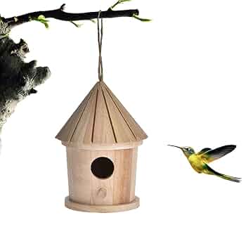 Amazon.co.jp: 鳥小屋木製の鳥の巣 吊り鳥の家 天然一つ木製の鳥