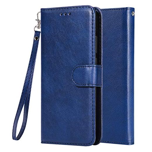 LEMORRY Carcasa para Samsung Galaxy J6+ / J610F Funda Estuches Multifuncional Bolsa Piel Cuero Billetera Cover con 2in1 Tarjeteros Magnética Suave TPU Silicona Tapa Funda Galaxy J6+ (Azul)