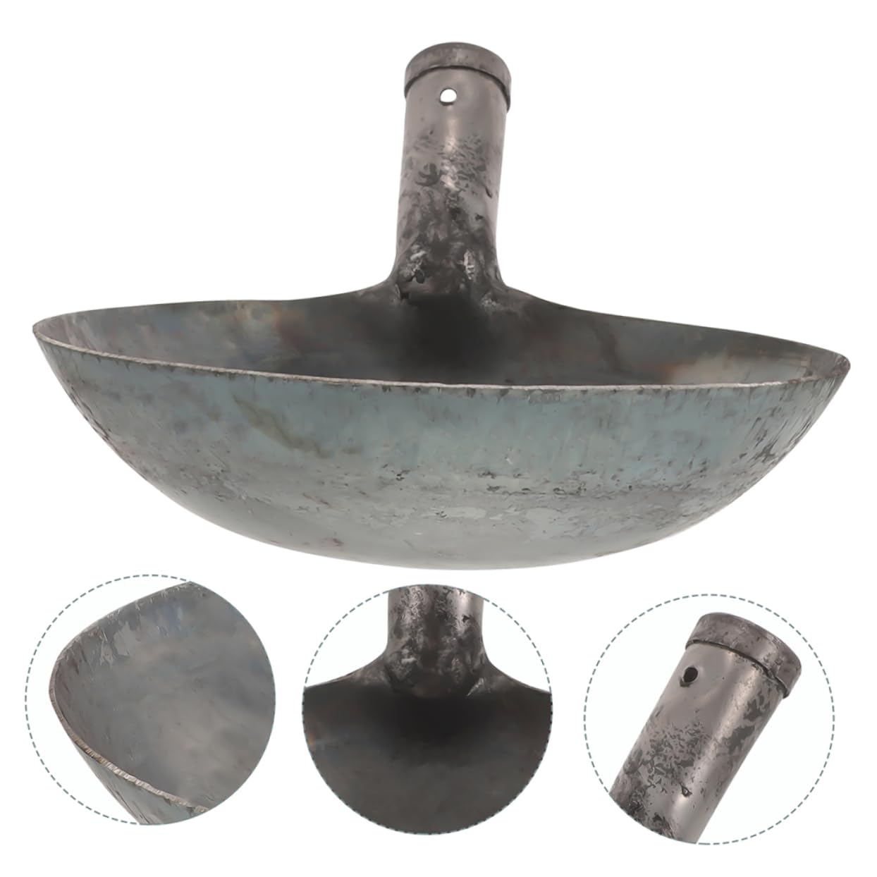 TOYANDONA Pala de Estiércol Metálica Reutilizable para Jardinería y Limpieza de Alcantarillas, Cucharón Vertical de 24 Cm, Herramienta Resistente para Desechos y Lodos Agrícolas