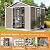 UDPATIO Outdoor Resin Storage Shed 8 x 10 FT, Plastic Storage Shed with Floor Large Outdoors Garden Tool Storage Shed Outside Clearance Shed with Lockable Door for Bike, Backyard, Patio, Brown
