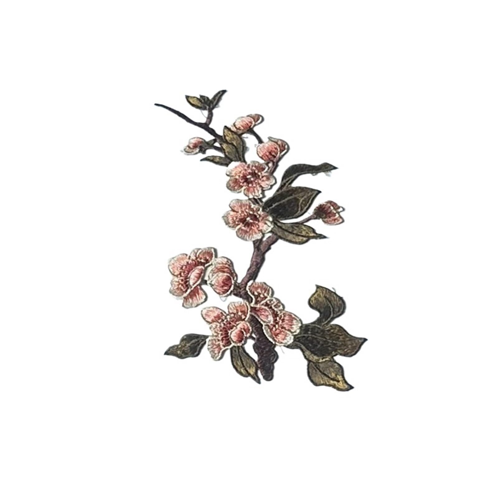 Applique, toppa ricamata, a fiori grandi da cucire su vestiti, cappotto, abito, accessorio, decorazione for tessuti con applicazioni floreali, di prugno fai te(L)