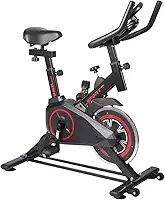 Bicicleta Ergometrica Spinning ByteTrade BTS-6301 | Vertical, Painel LCD, Resistência Ajustável, Roda de Inércia 6kg, Fitness em Casa, Academia, Silenciosa – Preto e Vermelho