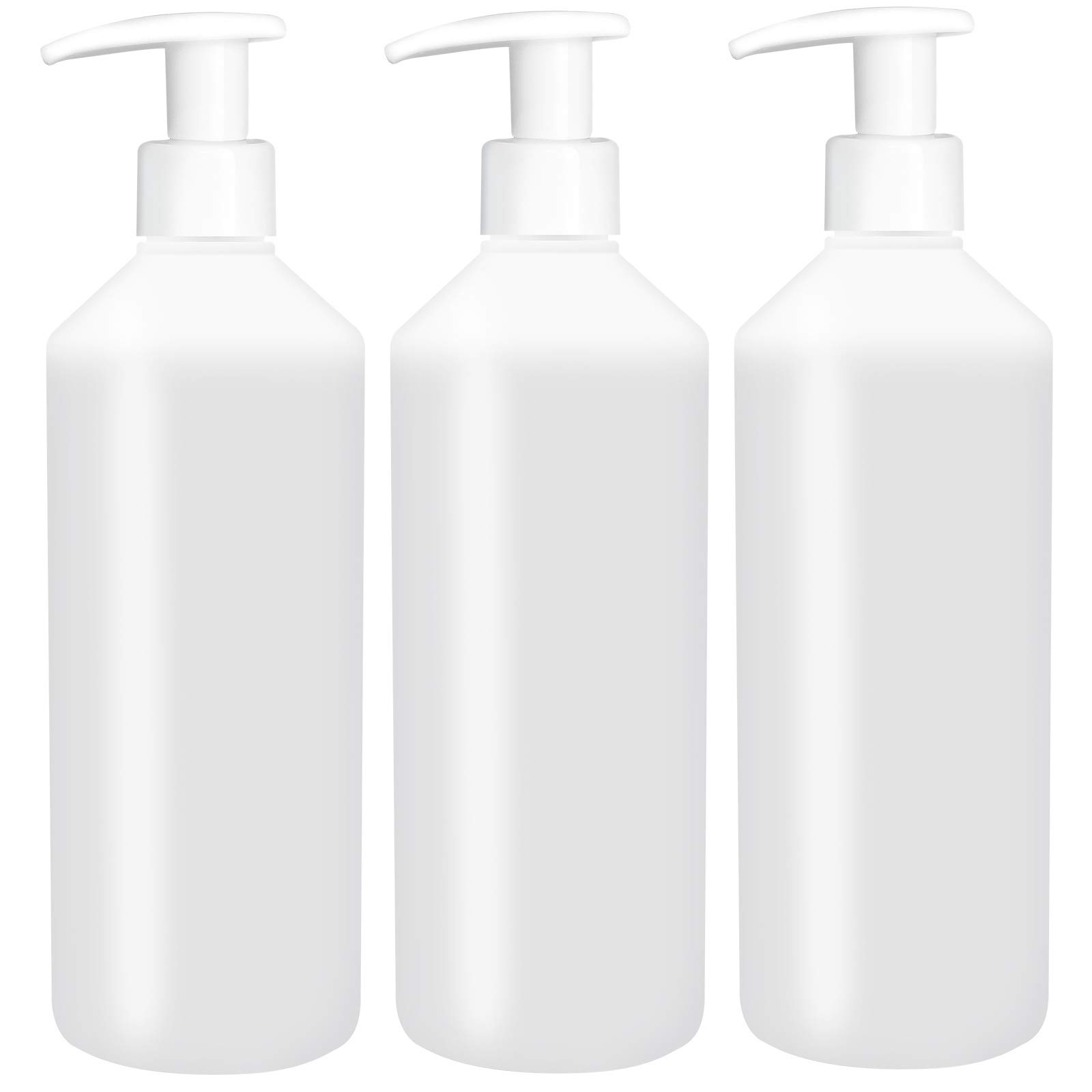 Ocean Free 500Ml Empty Refillable Hdpe Solvent Resistant Plastic Bottles Lotion Pump For Sanitiser, Shampoo, Conditioner (Pack Of 3)