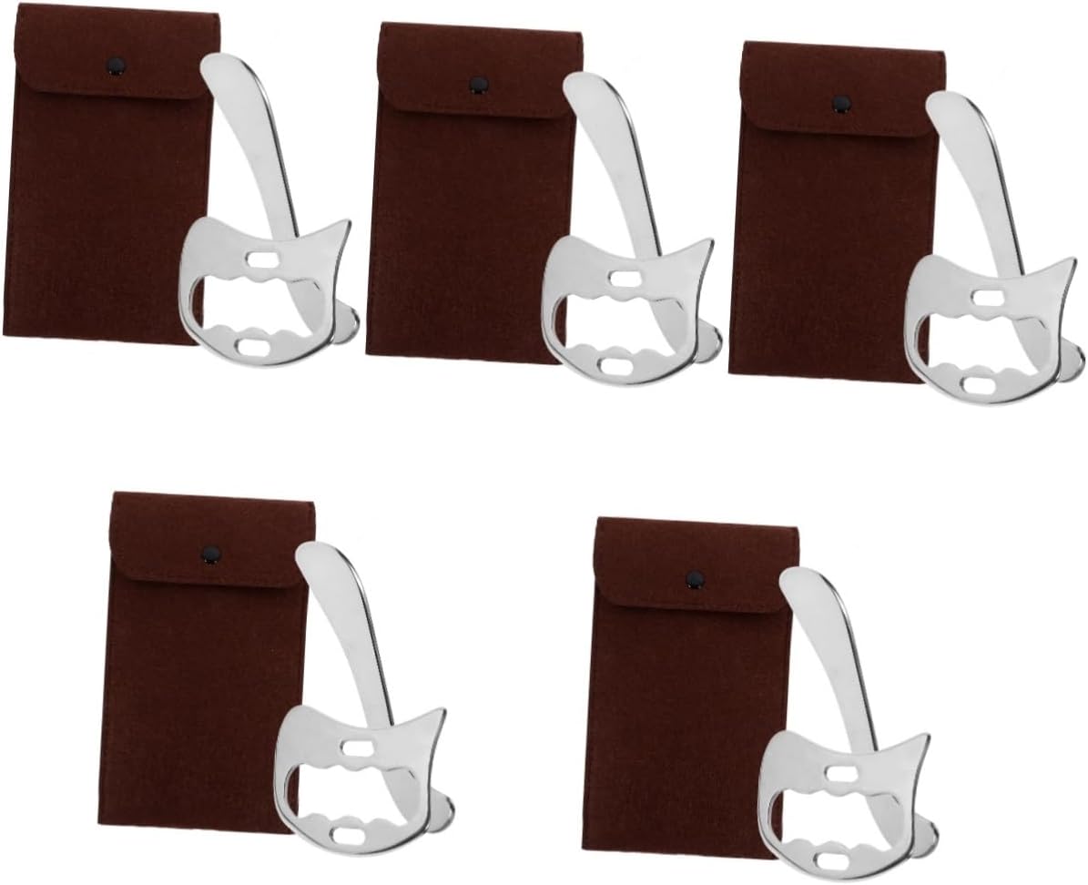 FOMIYES 5 Sets Stainless Scraper Board Neck Massager Tools Face Massager Massage Tool Spatula Facial Massager Muscle Scraping Tool Face Scraper Tool Body Massaging Silver Stainless Steel