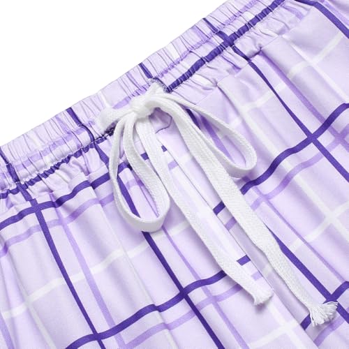 Image of 2 Pack Pajama Shorts for Women Cotton Sleep Shorts Casual Lounge Pants Drawstring Pj Bottoms
