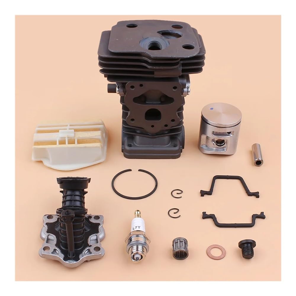 Kit de colector de admisión de filtro de aire de pistón de cilindro de 42 mm for motor de motosierras de gasolina 445 E 445E Piezas de reconstrucción de motosierras Piezas de repuesto